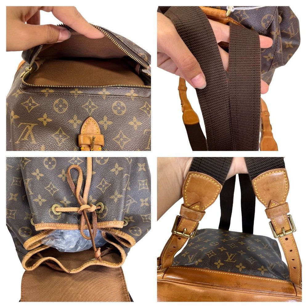 Authentic Louis Vuitton Backpack Bag Montsouris GM Monogram Used LV Handbag Vint - Picture 5 of 14
